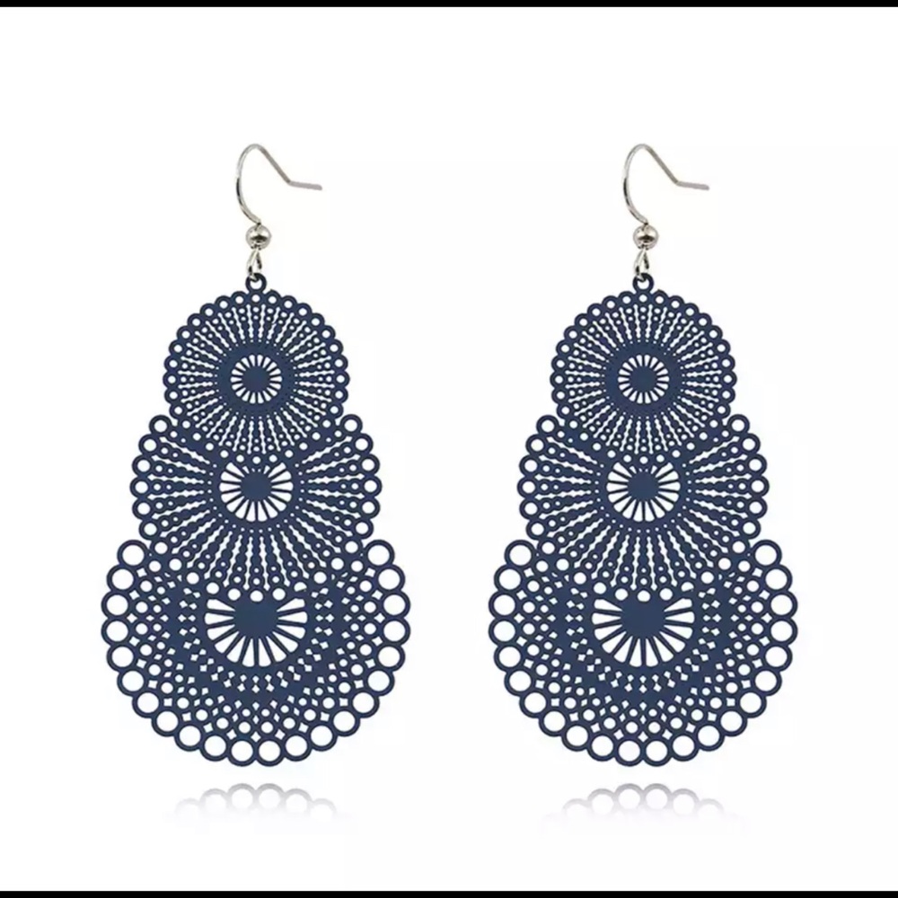 Boho Ethnic Big Dangle Drop earrings laser cut